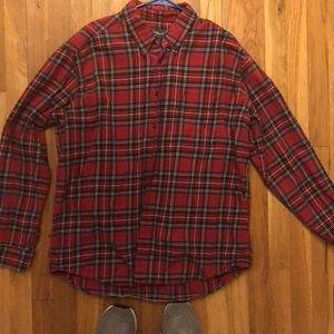 Red Plaid Eddie Bauer Flannel size Large